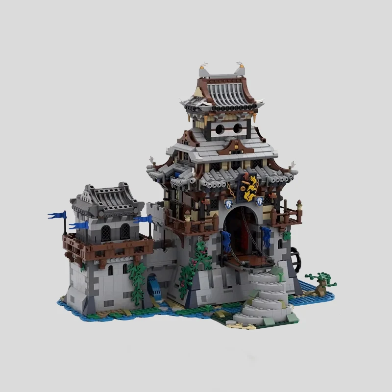 3631 MOC arquitectura medieval caballo guerrero modelo de castillo, juguete de bloques de construcción de ensamblaje DIY, regalo de cumpleaños para niños.