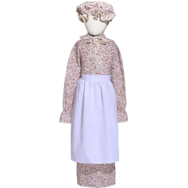 เด็กคอสเพลย์หมาป่ายายเครื่องแต่งกาย Fairy Tale Theme ชุด Pastoral Farm Dress