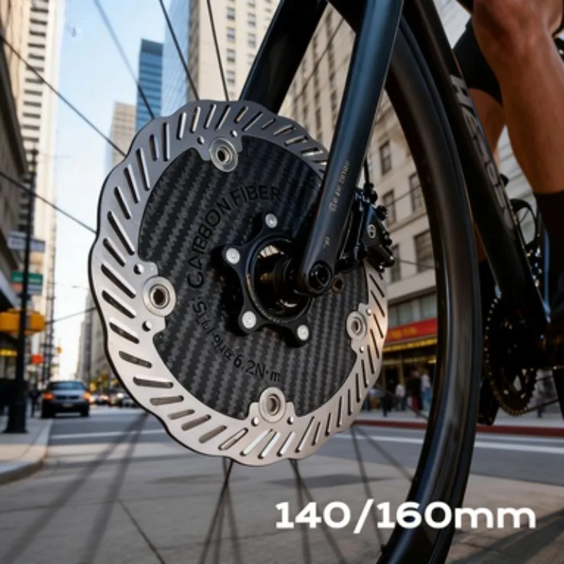 

Disc Brake Mountain Road Bike Ultra-Light Carbon Fiber Brake Rotor Center Lock Six-Bolt 140/160mm Mountain Bike Replacement Part