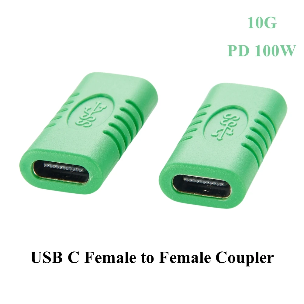 USB C Coupler Female to Female Adapter USB 3.1 Type C Extender Gender Changer Converter Connector 10G Data Transfer PD 100W