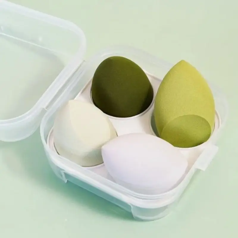 4pcs Beauty Egg Makeup Sponge Set Foundation Make Up Sponge With Egg Box Perfect For Face Cream Powder