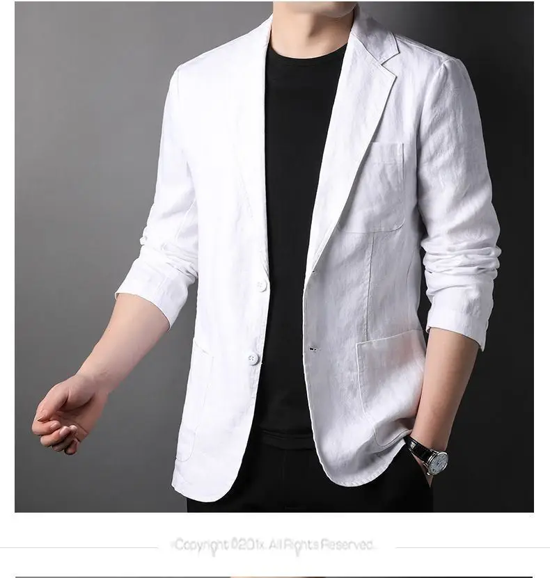 Leinen-Sonnenschutzjacke Blazer Modischer Herren-Outdoor-Reise-Hochzeits-Blazer Vielseitig Lässig Leicht Kühl Atmungsaktiv – Detail 13