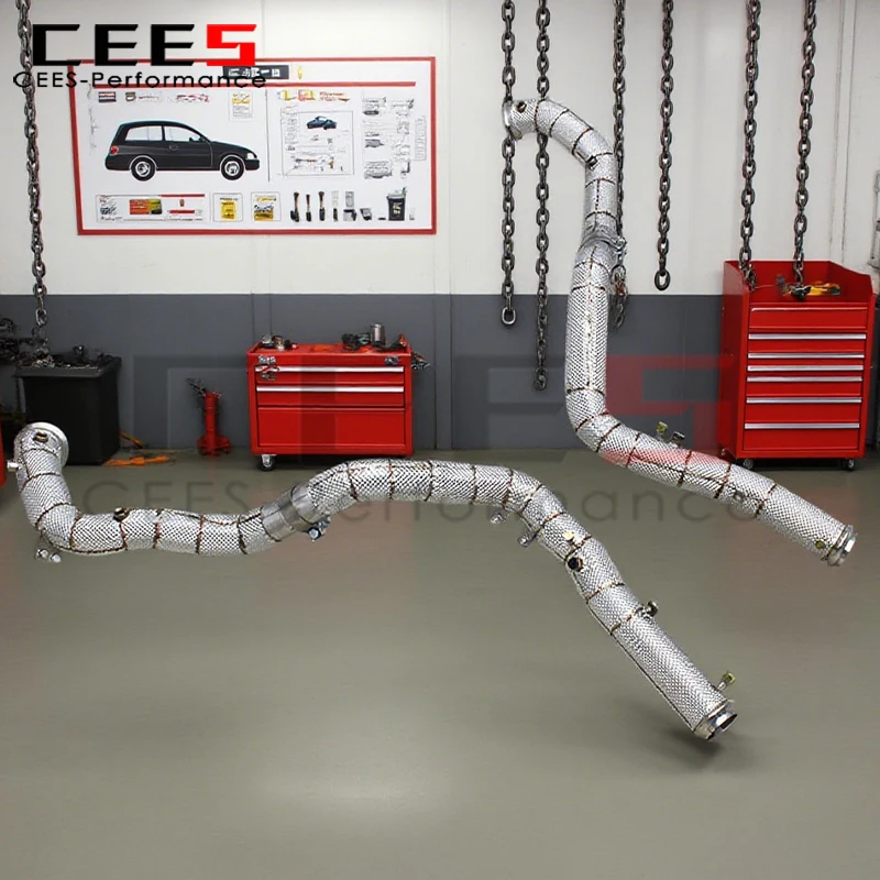 

cees Stainless Steel Auto Downpipe Exhaust for Mercedes-Benz G63 AMG W465 4.0T 2024-2025 Exhaust Free Flow Pipe with GPF/OPF