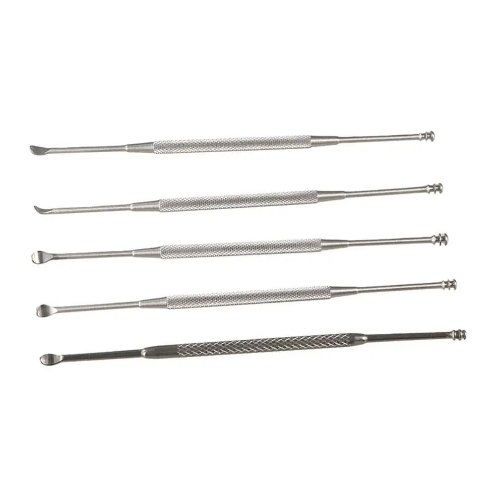 Curette limpador de ouvido limpadores de cera de ouvido 2 em 1 ferramenta de seleção de cera de ouvido espiral palheta de orelha de aço inoxidável de ponta dupla