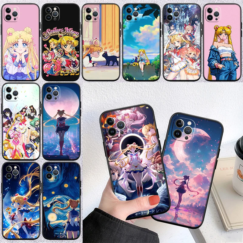 IJ48 S-Sailors M-Moon Shell Phone Case for Samsung Galaxy Note 10 20 S23 S24 S25 Ultra FE Plus Edge Lite A02S A35 A07 A17