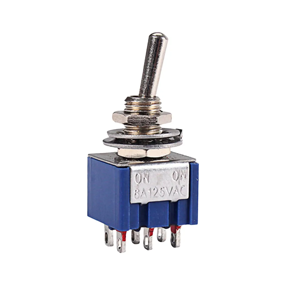10Pcs 2 Position Latching Toggle Switch Spdt Blue Ac on-on 6a 125V Durable High Quality Light Motor Low High Voltage