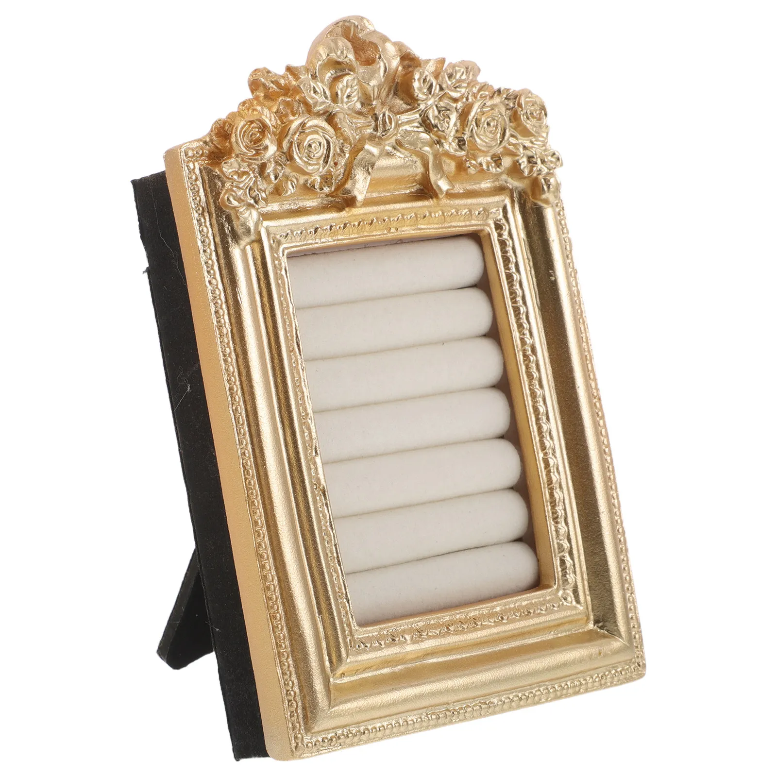 

Vintage Ring Holder Jewelry Display Stand Baroque Wedding Organizer Frame Earring Display Tray Anniversary Engagement Jewelry
