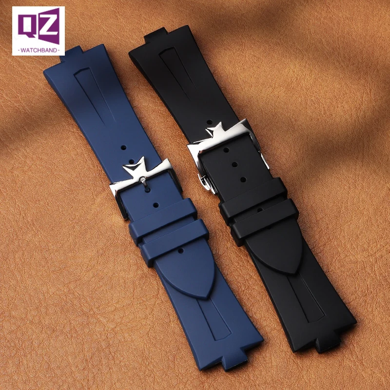 Silicone Watch Band for vacheron constantin overseas VC p47040 47450 49150 Convex Watchband Men Rubber watches Strap 8mm