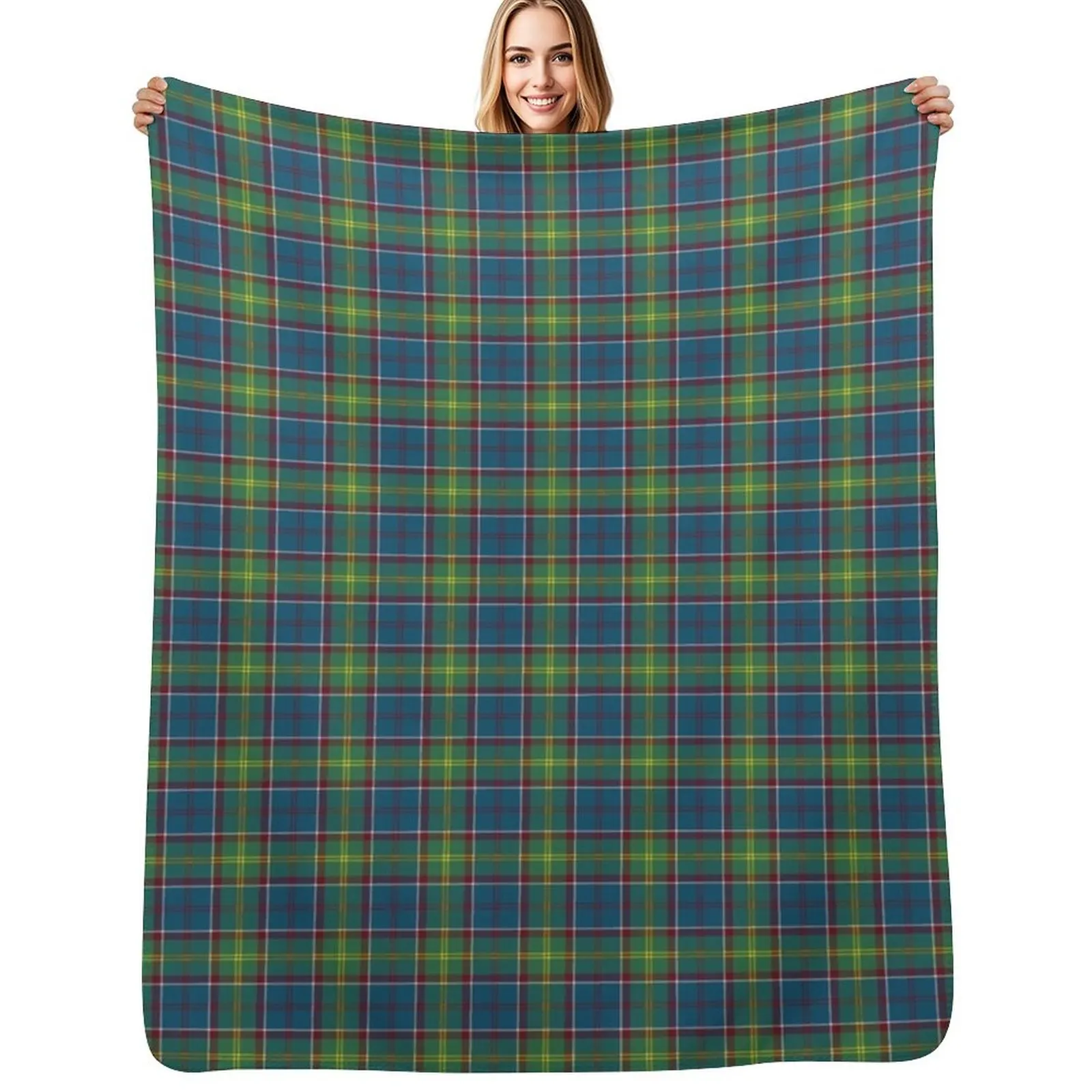 Ayrshire Scotland District Tartan Blue and Green Plaid Throw Blanket cosplay anime Winter beds Tourist Vintage Blankets