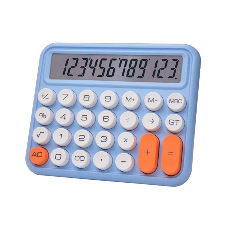 Handheld Mechanical Calculator with 12 Digit Large LCD Display Desktop Calculator Big Buttons Easy to Press for Student