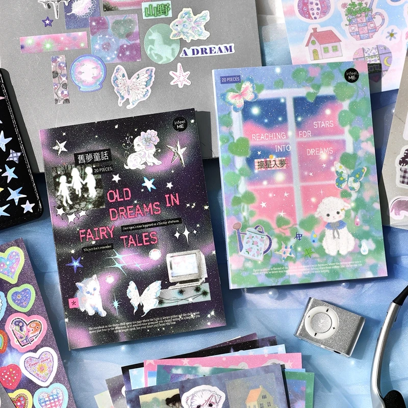 20-folhas-de-adesivos-decorativos-y2k-serie-paraiso-desbotado-para-scrapbooking-capas-de-celular-diarios-diy-e-materiais-para-colagem