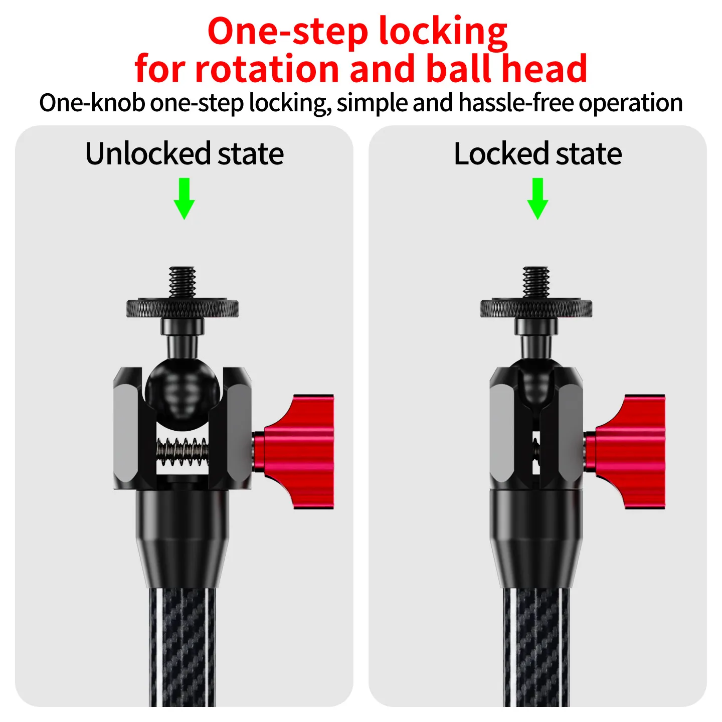 Action-Kamera Verlängerungsarm Videoleuchte Selfie-Stick Helmhalterung Einbeinstativ 1/4 Stativhalterung für Gopro Insta360 OSMO Nano – Detail 7