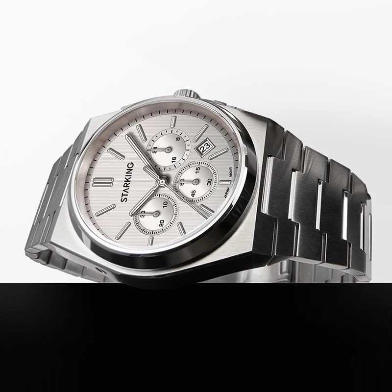starking-luxury-men's-chronograph-quartz-watch-5atm-waterproof-male-wristwatch-js25-move-stainless-steel-business-leisure-watch
