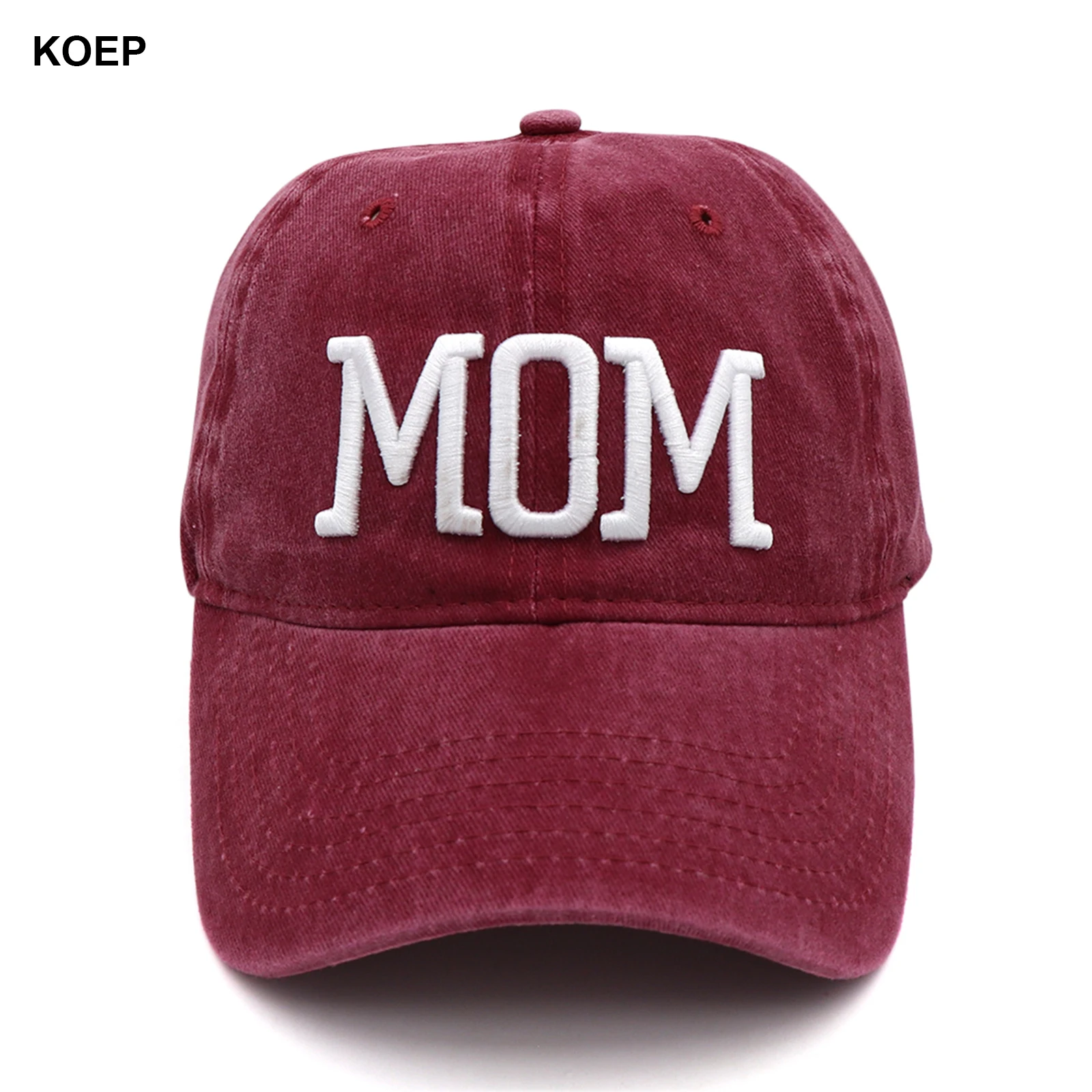 KOEP-Gorra de béisbol para hombre y mujer, gorro de pesca lavado y desgastado, bordado 3D, anuncio de embarazo