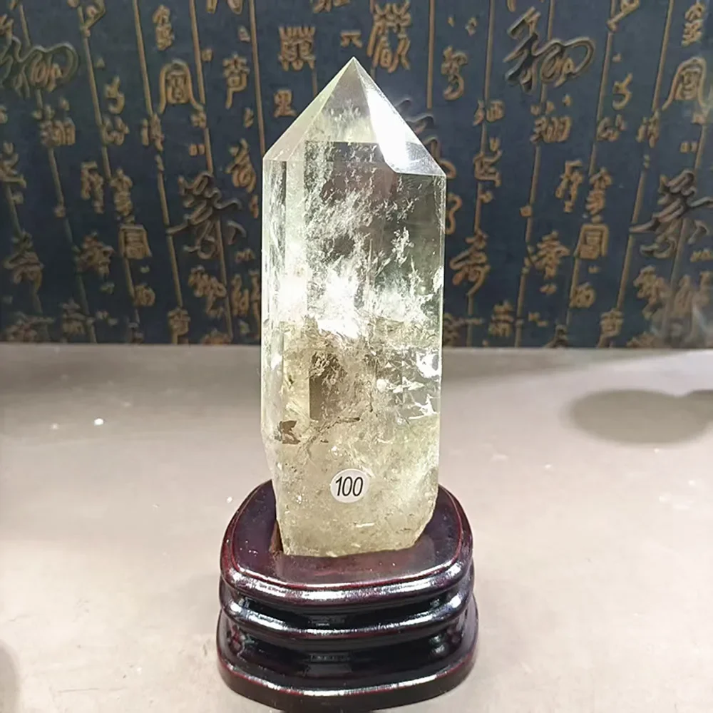 Natural Yellow Crystal Quartz Crystal, Wand Point, Healing Natural Stone and Mineral