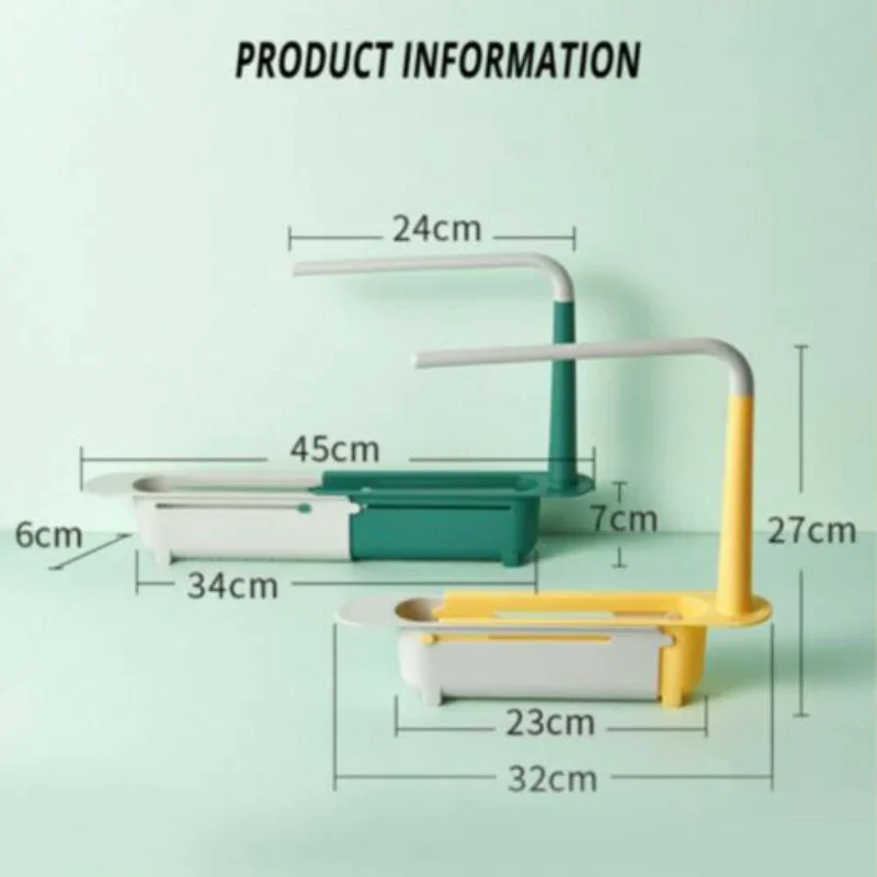 Kitchen Expandable Sponge Drain Rack Storage Rack Basket Telescopic Sink Shelf