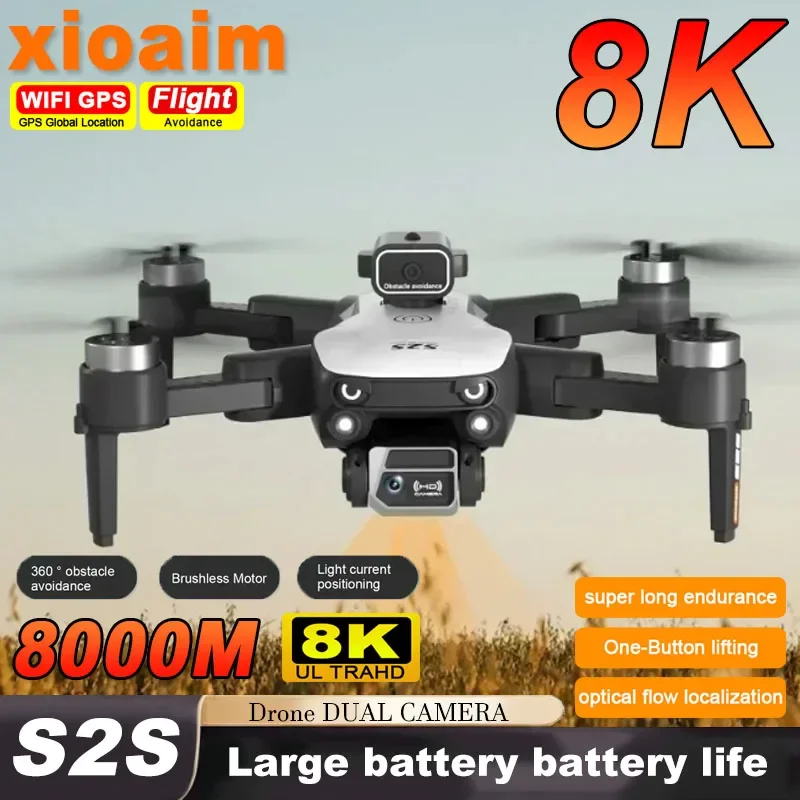 For Xiaomi S2S 8K 5G GPS Profesional HD Aerial Photography Dual-Camera Omnidirectional Obstacle Brushless Avoidance Quadcopter