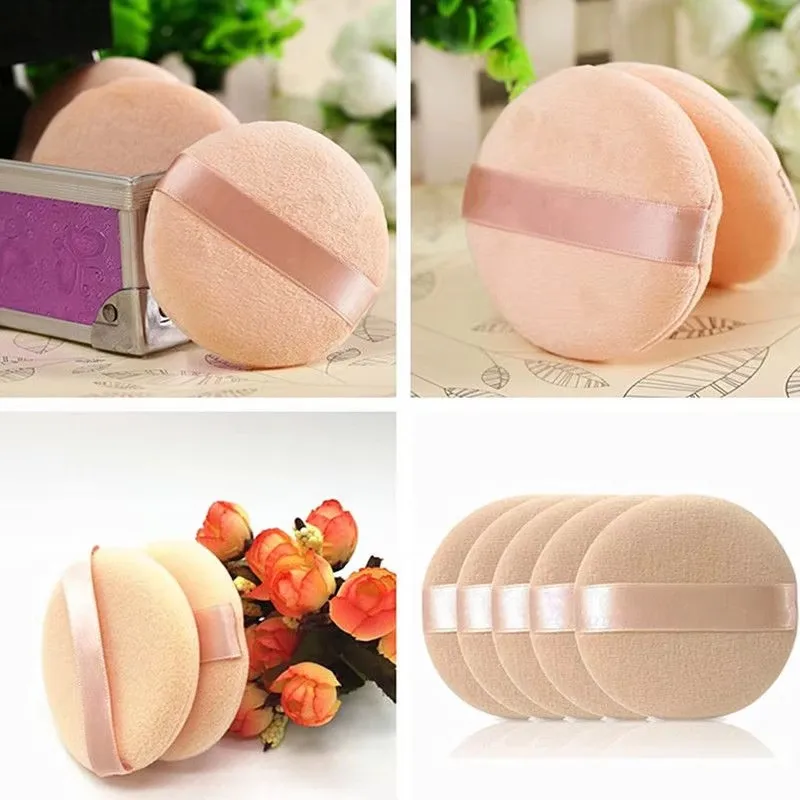 5-60 Uds base en polvo Facial Puff profesional forma redonda portátil suave cosmética Puff base de maquillaje esponja herramienta de belleza