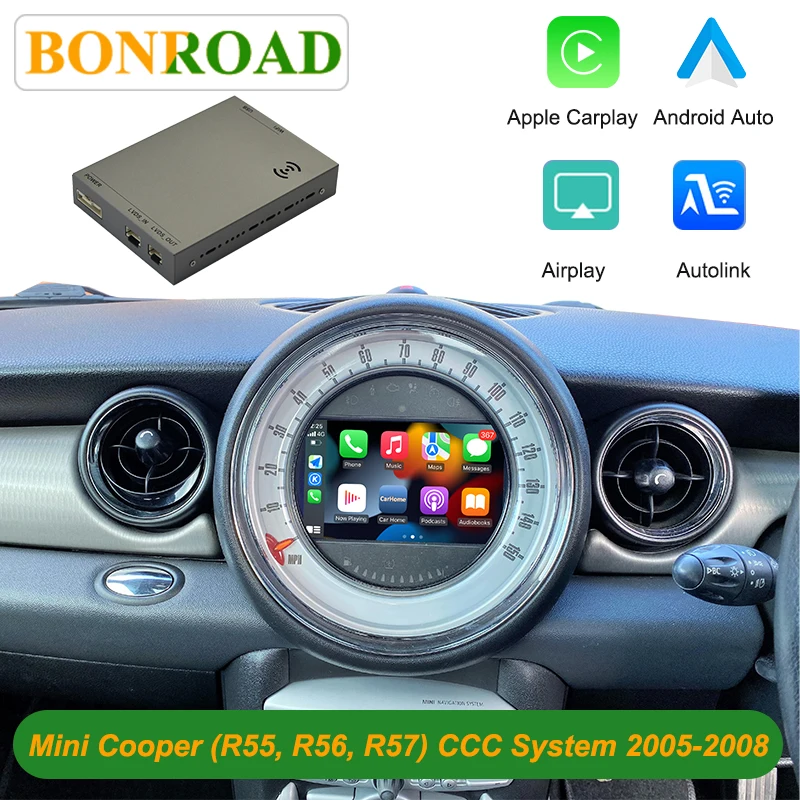 Bonroad OEM Screen Update Decoder Box For BMW Mini Cooper R55 R56 R57 Clubman Convertible CCC System Carplay Android Auto Module