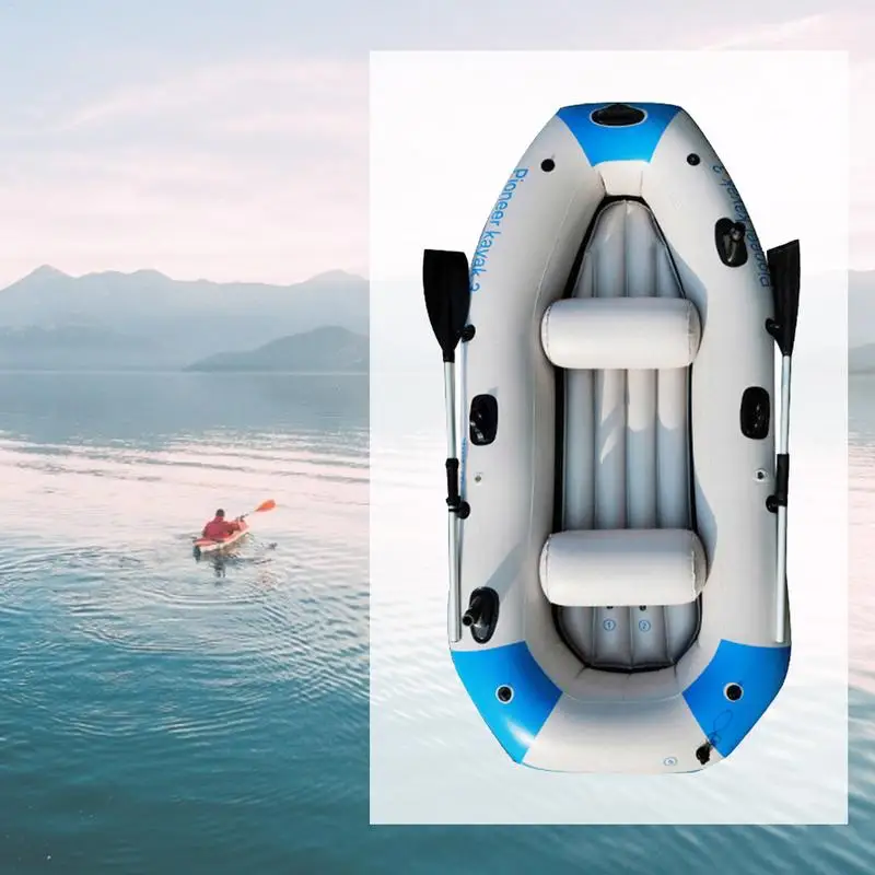 قارب صيد قابل للنفخ في الهواء الطلق قارب عائم الانجراف قارب المحمولة بحيرة تعويم مع مضخة يدوية مجداف وسادة مقعد حبل بجولة