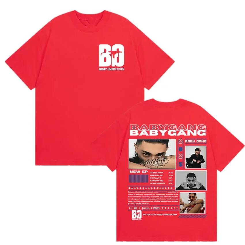 

Rapper Gang Tour 2025, новые футболки Merch, мужские футболки в стиле ретро, готическая одежда в стиле хип-хоп с короткими рукавами, футболка большого размера