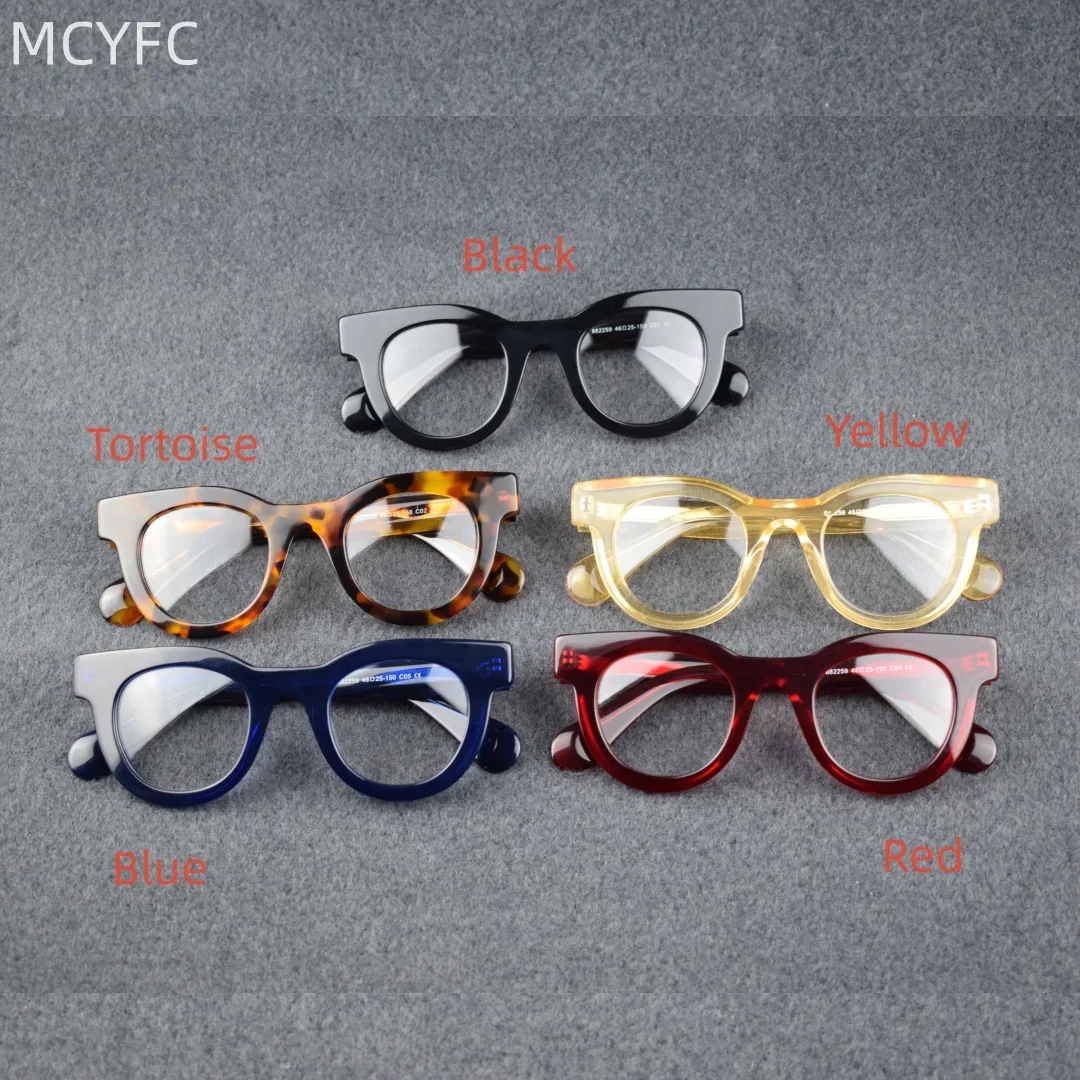 MCYFC Vintage Universal Thick Acetate Prescription Spectacles Frame Lady Square Acetate Optical Glasses Frames Trend