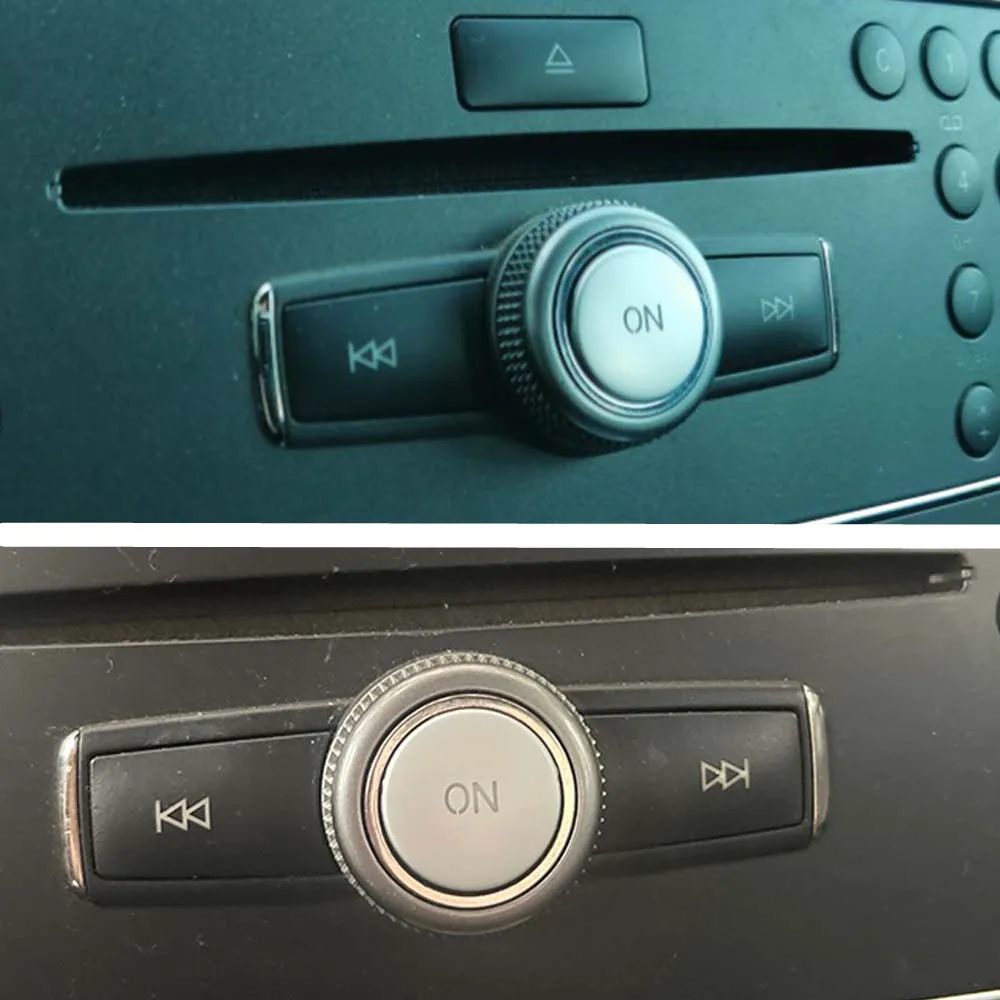 Car Radio Volume ON Button Cover  Sticker Trim For Mercedes Benz A B C E ML GLK CL SL CLA CLS SLK class W204 X204 W212