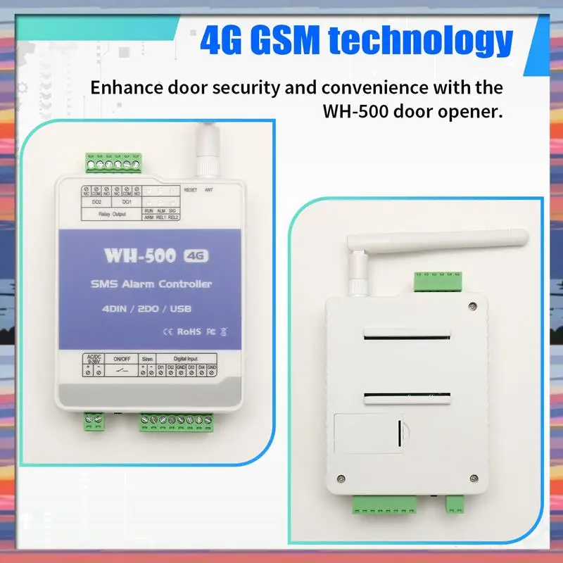 AC18 (Garantizzato) WH-500-EU 4G GSM Controller di allarme wireless remoto Apriporta Interruttore relè Telecomando Controllo APP