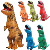 Kids Adult Inflatable Sinosaur Cosplay T-Rex Animal Cartoon Party Dress suits Halloween costume for Man Woman