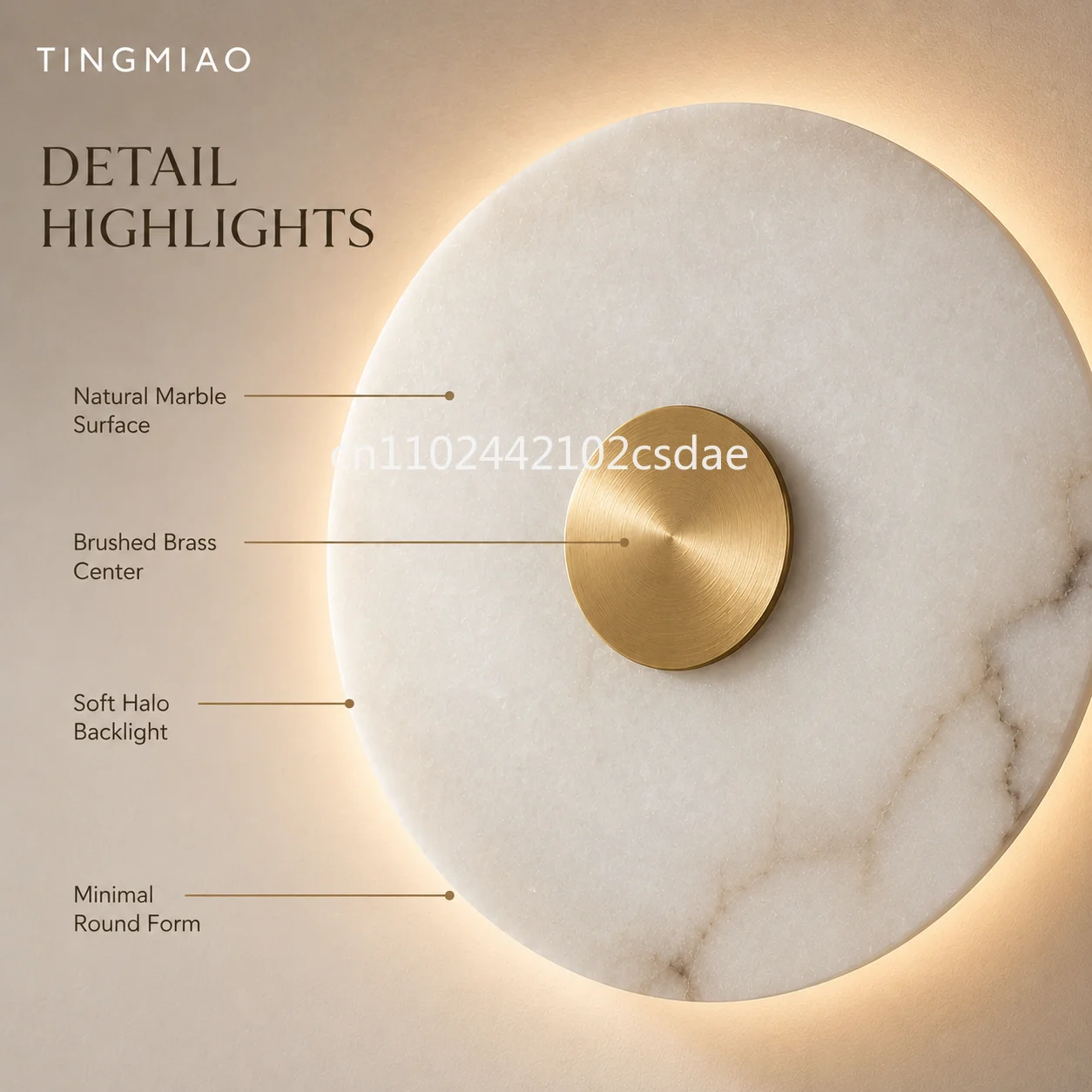 Luxury Spanish Marble Wall Lamp All Copper LED Sconce for Living Room Bedroom TV Background Bedside Home Decor Fixture