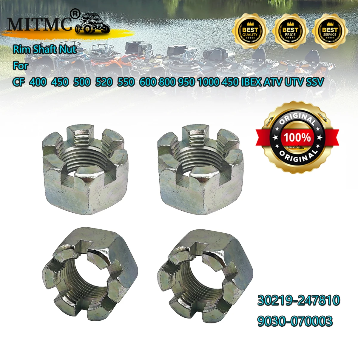 

Комплект из 4 оригинальных гаек для крепления колеса для CF 400 450 500 520 550 600, 800 950 1000 450 IBEX ATV UTV SSV 30219-247810 9030-070003