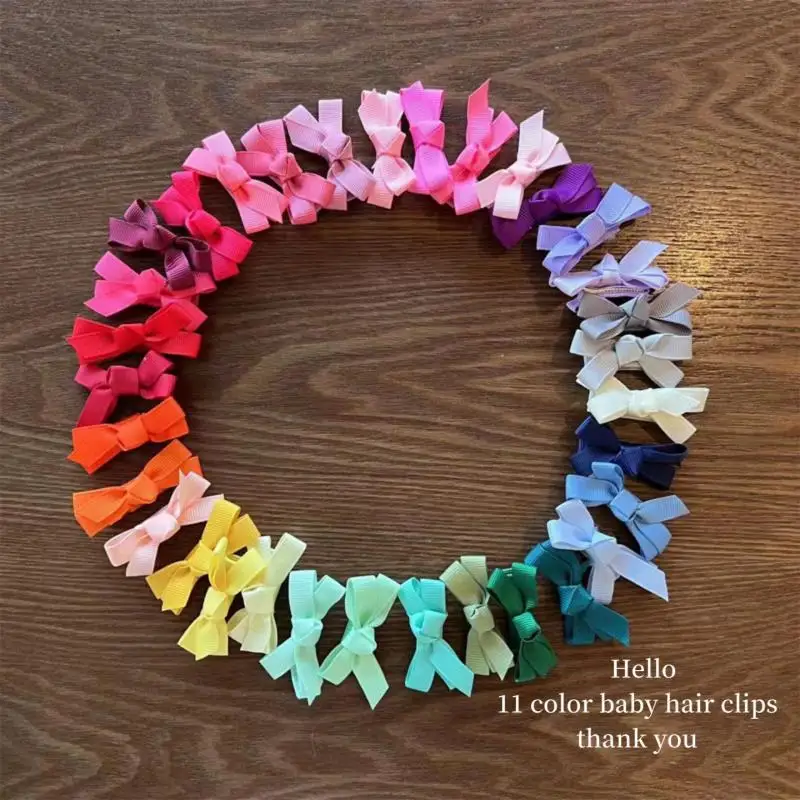 New Bow Hair Clip for Baby Girls Solid Color Fabric Bangs Side Clips Sweet Princess Hair Pin Set Korean Kids Hair Accessories