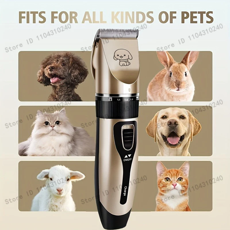 Electrical Pet Clipper Professional Grooming Kit Rechargeable Pet Hair Trimmer Shaver Set Animals Hair Cutting Machine Low-Noise