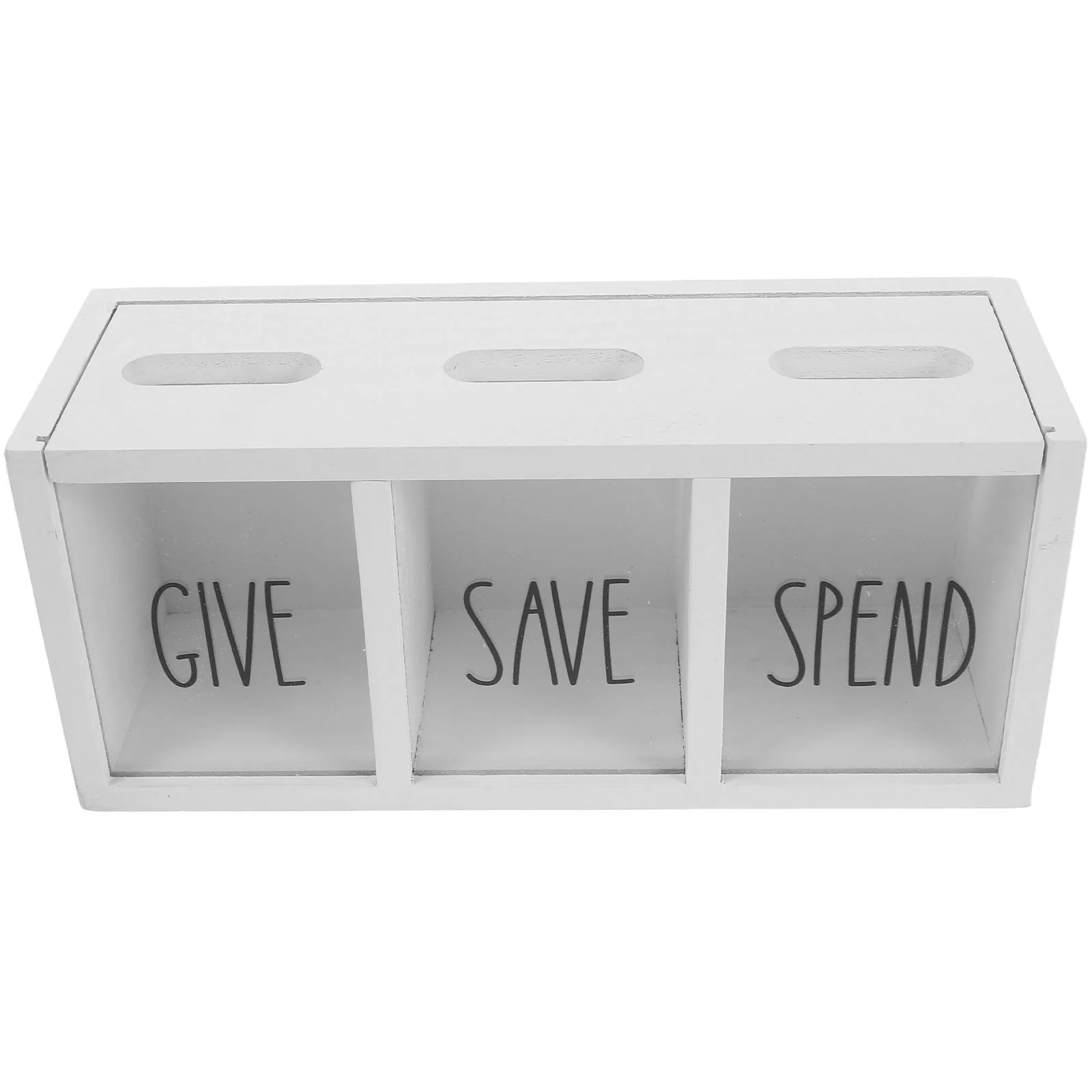 

Wooden Piggy Bank Kids Money Saving Box Give Save Spend Wall Mount Visualized for Bedroom Living Room Laundry Room