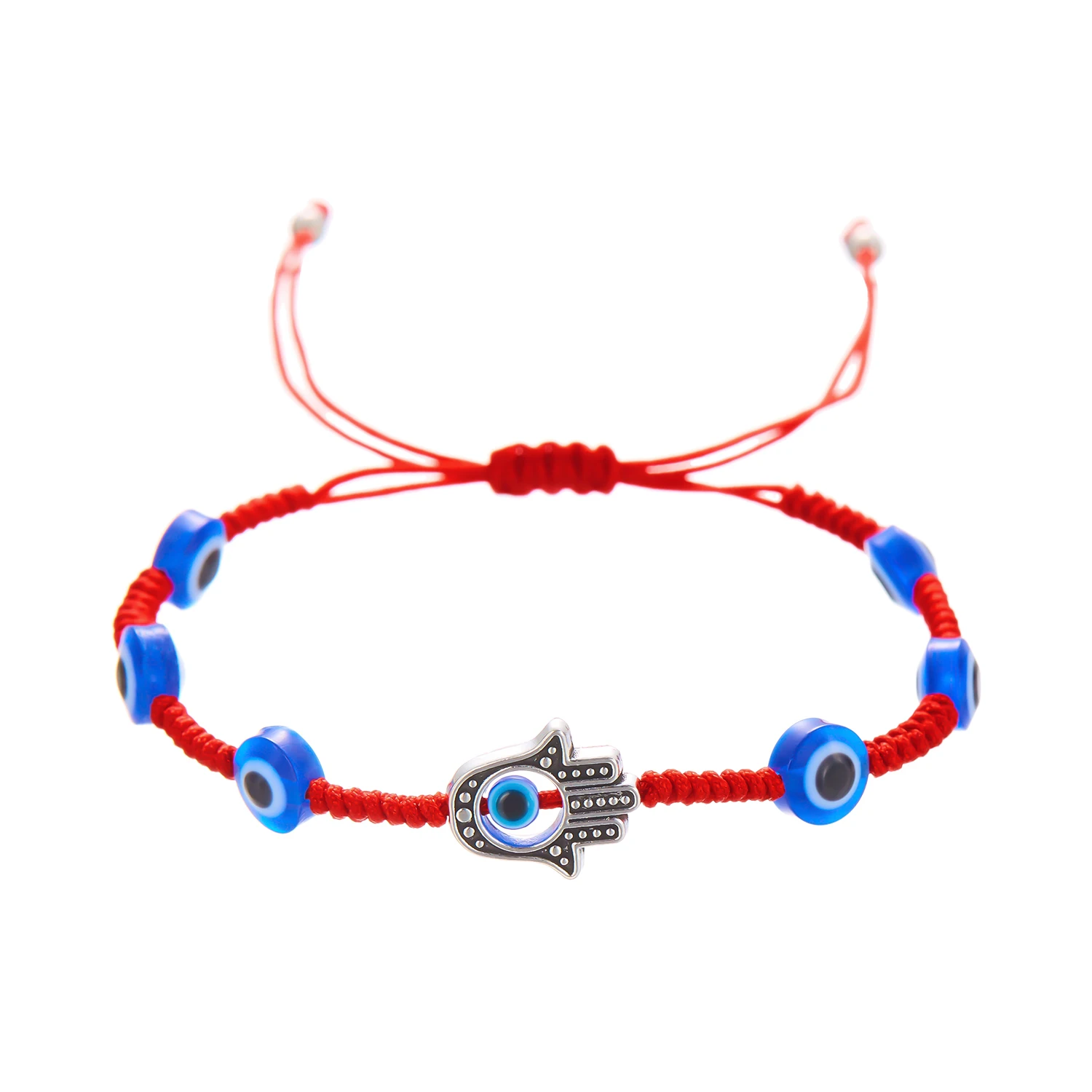 Turkish Fashion Blue Evil Eye Bracelet Men Women Hand Woven Red Thread Adjustable Woven Bracelet Lucky Prayer Jewelry Gift