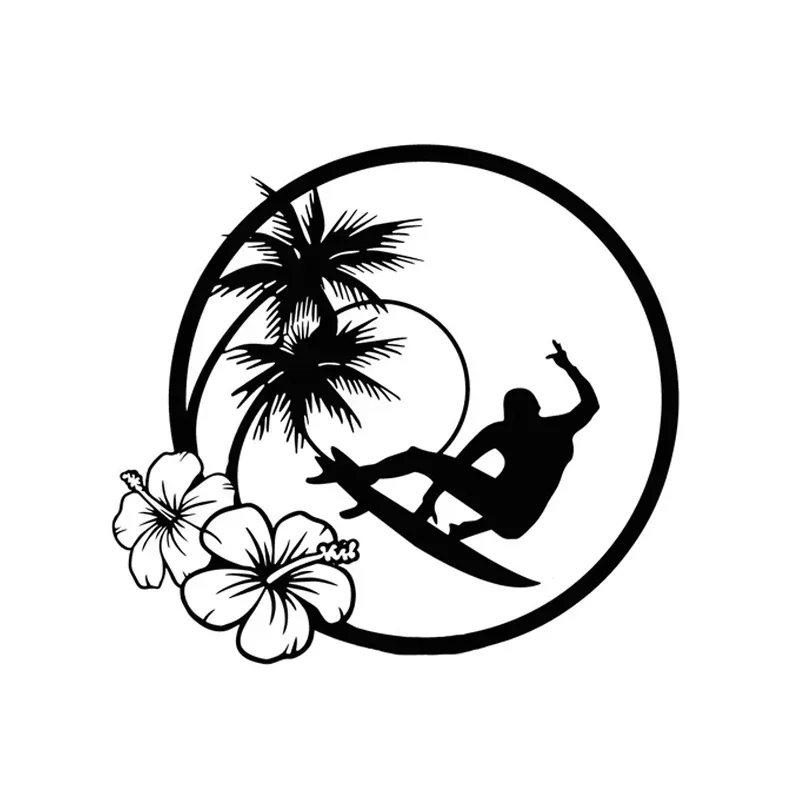 Hawaii Ocean Surfing Wave Autoaufkleber – modische Vinyl-Aufkleber mit extremer Bewegung für die Fahrzeugdekoration