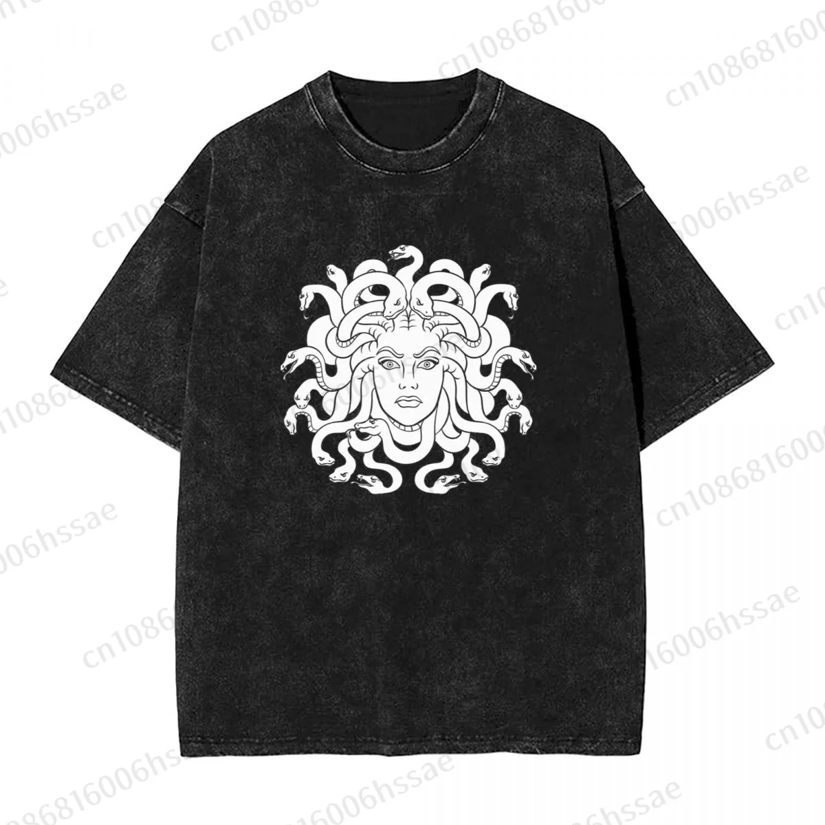 Greek Myth Gorgons Medusa Head Tattoo Men's Vintage Short Sleeve T Shirts Hip Hop Cotton Tee shirt Summer T-shirt