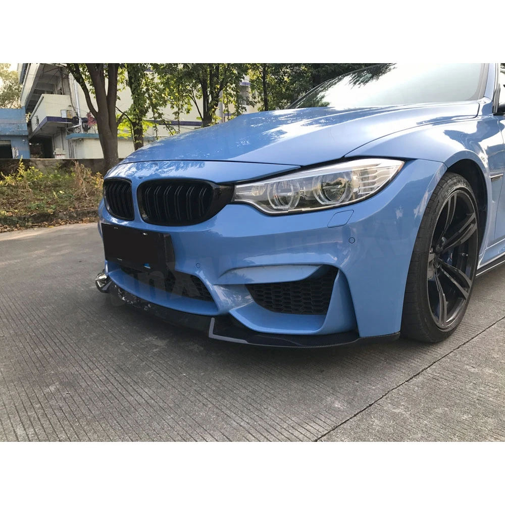 Carbon Fiber Front bumper Lip Spoiler for BMW 3 Series F80 M3 4 Series F82 F83 M4 2014-2018 FRP Head Chin Car Styling