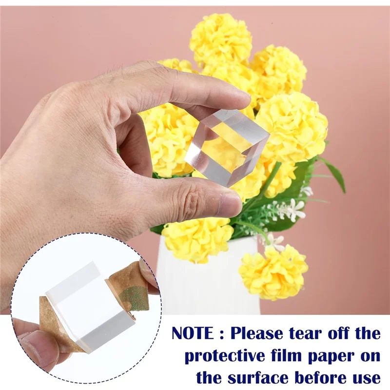 

ABJI-Acrylic Jewelry Display Stand 16 Pcs Clear Square Display Blocks Polished Cube Showcase Holder Base