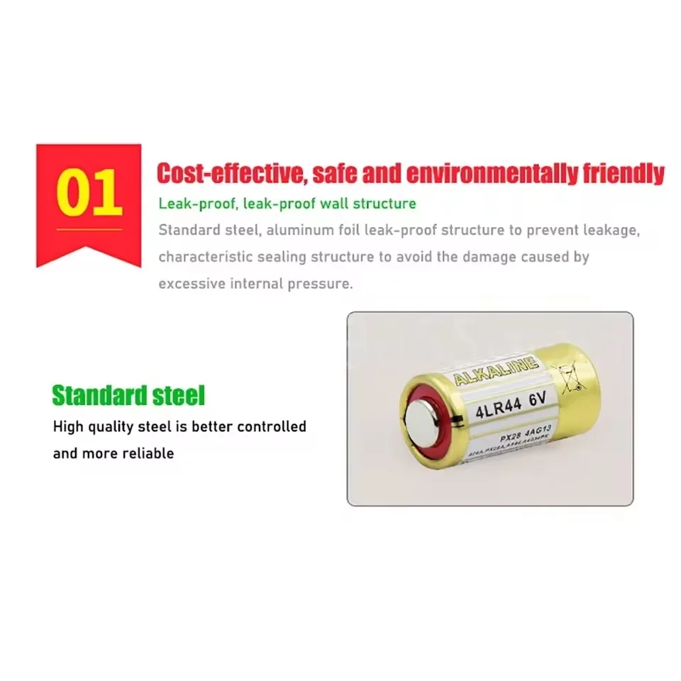 100% New 4LR44 6V Alkaline Battery L1325/4AG13/4A76/544 Equivalent  for Car Remote Watch Toy Calculator Key Fob Medical Devices