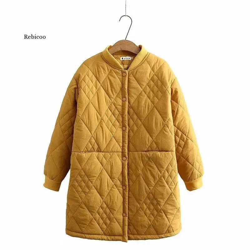 2022 Winter Fashion New Coats Demi-season Jacket for Women Yellow Jackets Loose Oversize Tops Padded Woman Clothes Quilted Coat