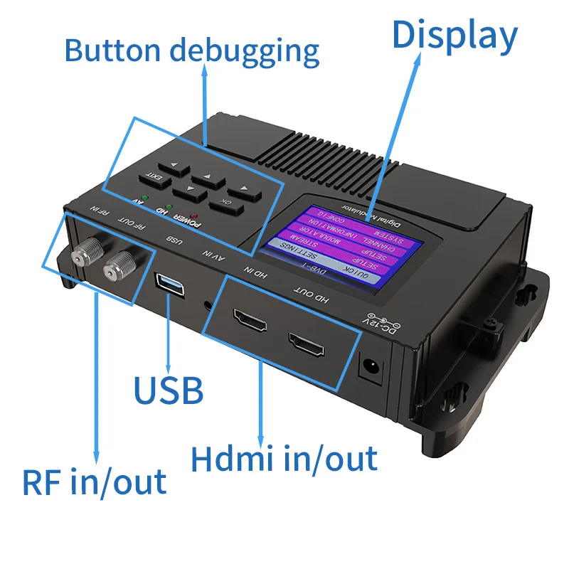 HF-Modulator, Audio-Video-High-Definition zu DVB-T, DVBC, ATSC-Encoder-Modulator Route ISDB-T MPEG4 Modulato