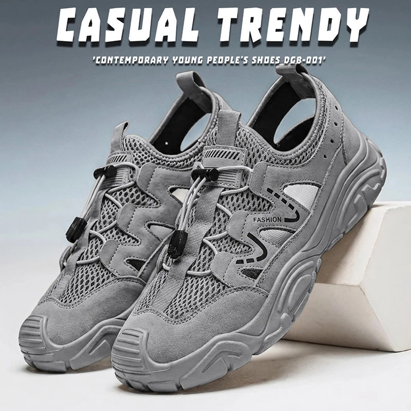 Big Plus Size Men Forrest Gump Walking Sneakers Summer Breathable Air Mesh Anti Odor Sweat Resistant Cushioned Insole Elastic