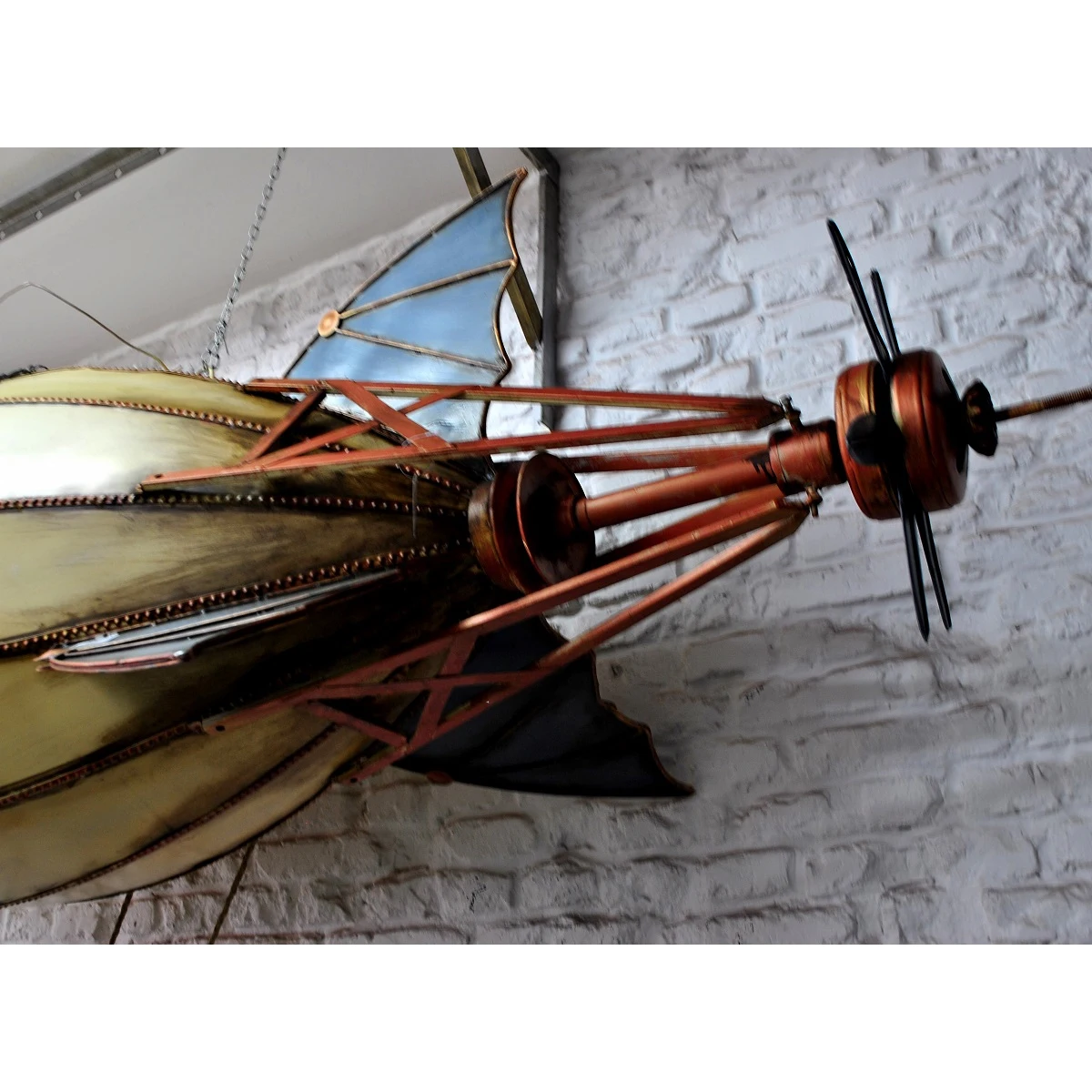 Vintage Iron 19th century Airship Large Aerial Pendant Metal Crafts Wall Decor Hanging air Ship Wall Decor - view 3