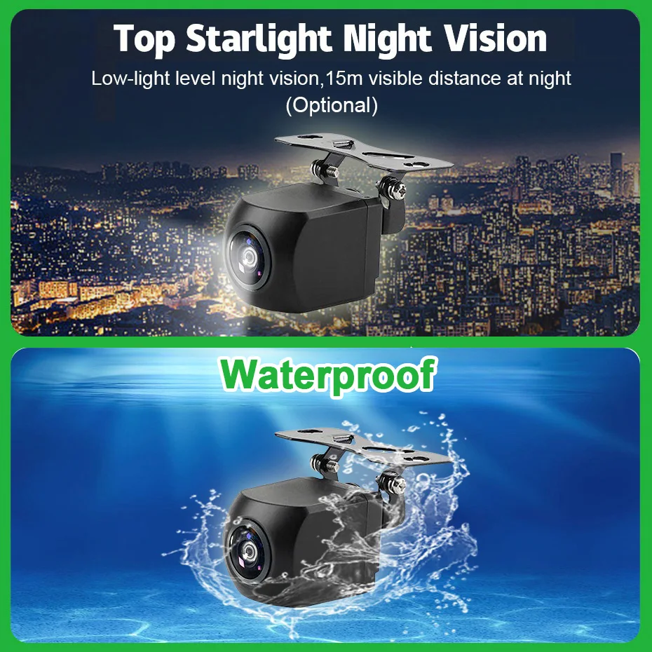 AHD 1080P Car Rear View Camera 170° Wide Angle Adjustable Anti-Interference Night Vision Waterproof Universal Auto Parking Vehicle Backup Camera CAR ACCESSORIES