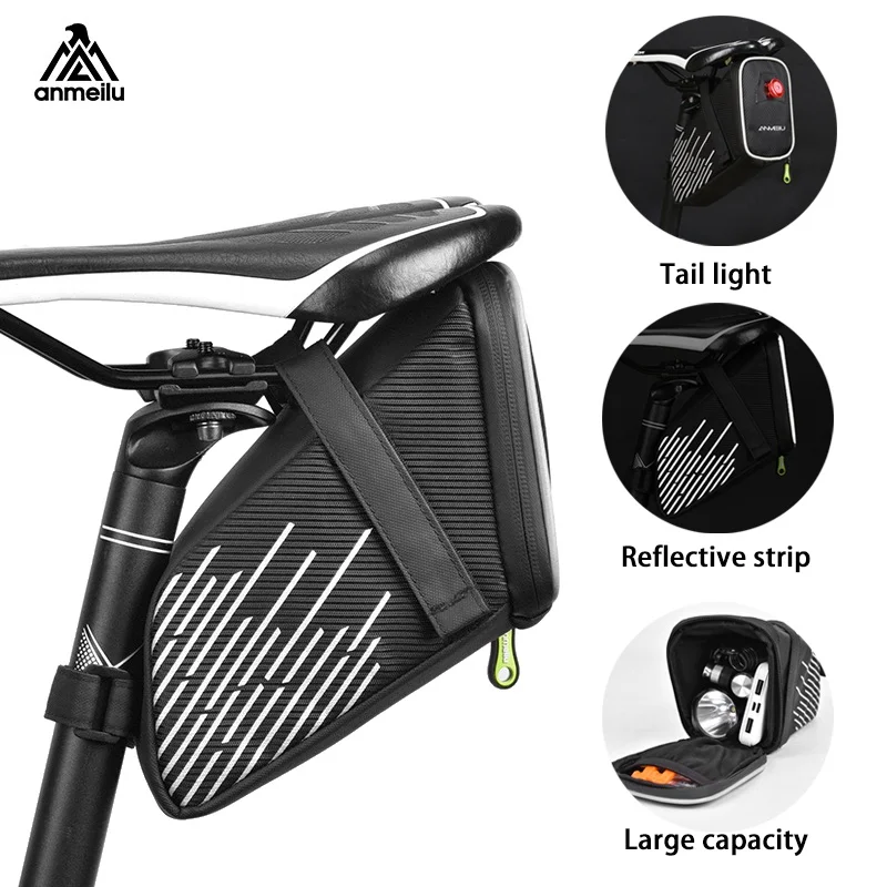 

Anmeilu Bike Storage Saddle Bags Large Capatity Seat Cycling Tail Pouch Bags MTB Bike Bags