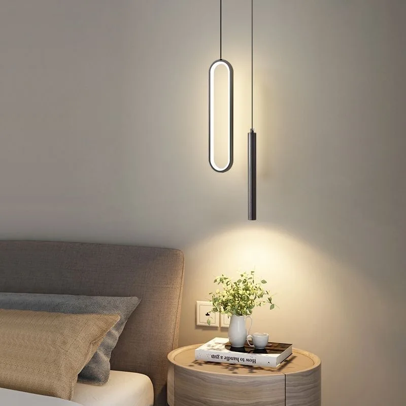 Modern Minimalist LED Pendant Light Chandelier For Bedroom Restaurant Living Room Black Hanging Lamps Home Decoration Led Lustre