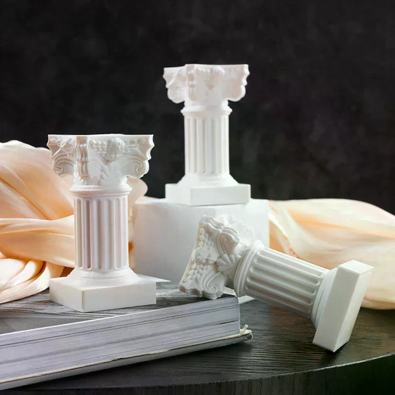 Roman Pillar Greek Column Statue Pedestal Candlestick Stand Figurine Sculpture Indoor Home Dinning Room  Decor