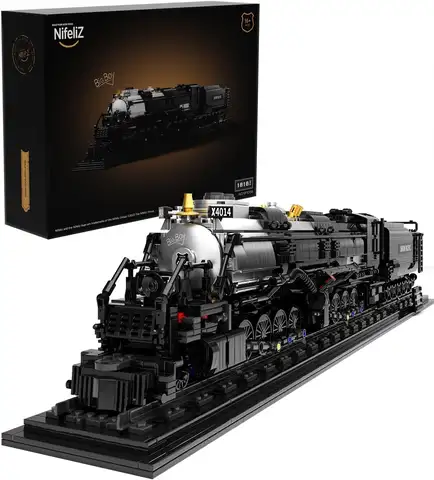 Articulated Steam Locomotive Building Block Set, 1,818-Piece Train Display Kit for Gift Giving