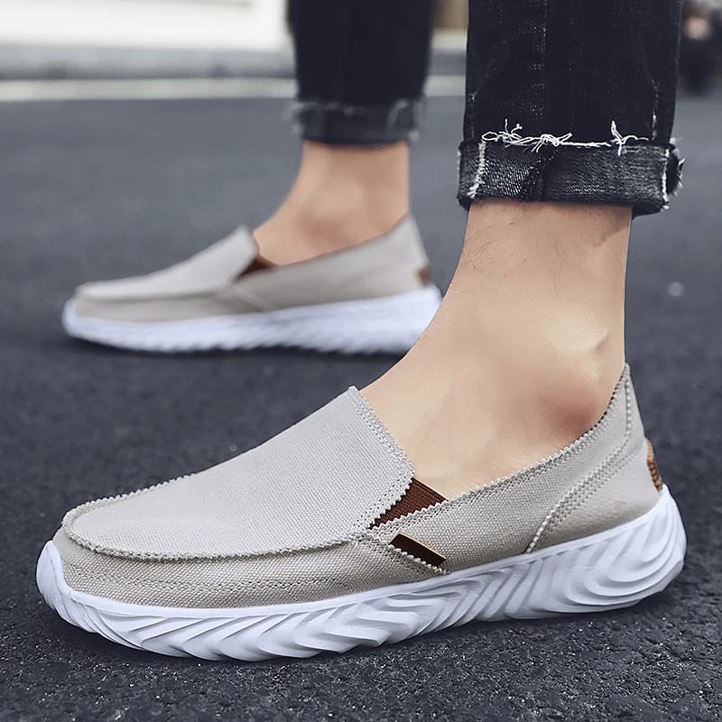 2023 Summer New Men's Canvas Boat Shoes Outdoor Convertible Slip On Loafer Fashion Casual Flat Non-Slip Deck Shoes Big Size 48